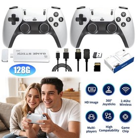 Retro Game Console 41000+ Games 4K HDMI Output w/ 2 Wireless Controllers &128GB~