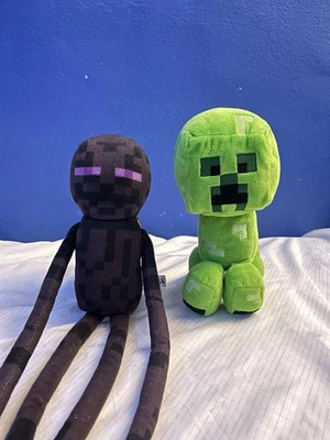 Mojang Minecraft Plush Toys Stuffed Enderman & Creeper Set Of 2 - 15 & 8 Inches - Image 1 of 4