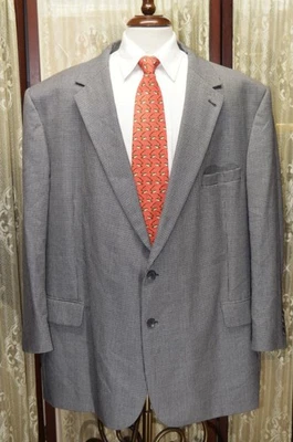 Jos A Bank Signature 54 R 黑色白色千鸟格羊毛运动外套西装夹克 y0j8 — 第 1/4 张图片