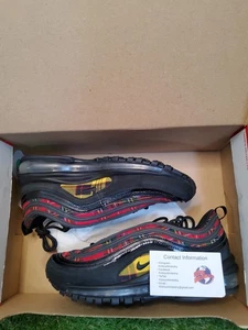 Nike Air Max 97 Tartan 3M Reflective Plaid Black Red Kilt AV8220-001 Women’s 7.5 - Picture 1 of 5