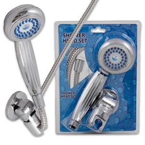 Juego de Cabezal de Ducha Baño Manguera Larga Flexible Alta Presión Portátil Cromo Plateado BL - Imagen 1 de 1