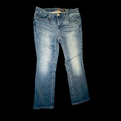 FADED GLORY Blue Denim Jeans Size Stretch 16  Medium Wash Bootcut - Image 1 of 4