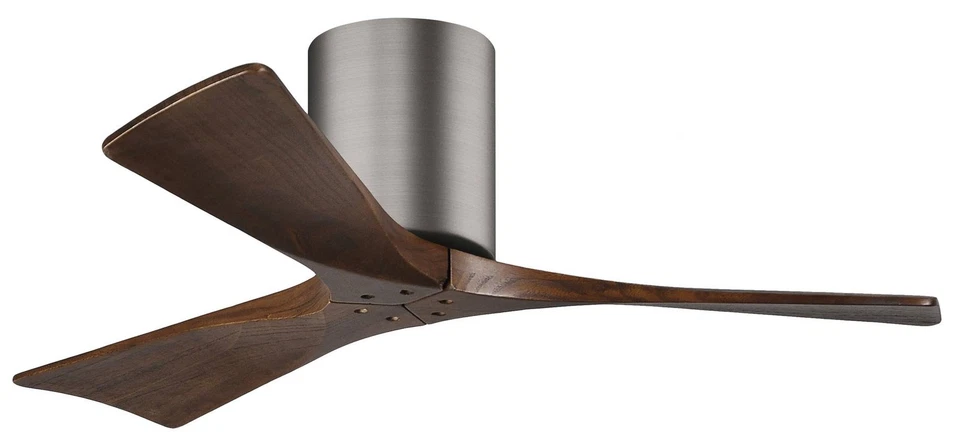 42" Matthews Irene 3H Pewter and White Remote Hugger Ceiling Fan 193J2 - Image 1 of 1