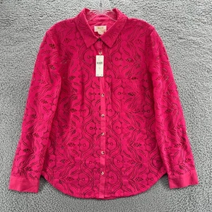Maeve Anthropologie Damenshirt 12 Ösen Spitze Boho Blumenmuster Knopfleiste Oberteil $ 120 - Bild 1 von 12