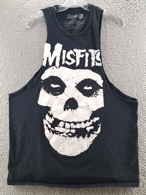 Camisa Misfits Para Hombre Grande Negra Mangas Cortadas Banda Punk Calavera Camiseta 2022 Música Foto 1 de 4