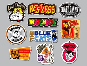 Rockabilly / Psychobilly Vinyl Sticker Lot (10 Pack) SET 4 punk goth cow punk - Picture 1 of 2