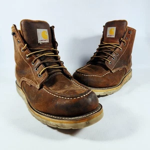 💥Carhartt US HERREN GRÖSSE 11 WEITE Wasserdicht Keilabsatz Arbeitsstiefel Herren Braun Leder  - Bild 1 von 10