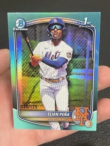 2025 Bowman Chrome Elian Pena True Teal /125 1st Prospect Refractor 🚨🚨🔥 Mets - Picture 1 of 1