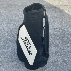 Vintage Titleist Black & White Faux Leather Golf Club Cart Bag - Picture 1 of 6