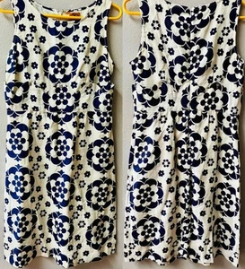 TORY BURCH MOD SCALLOPED WAIST PURPLE/WHITE MINI DRESS WOMENS SIZE 6 - Picture 1 of 7