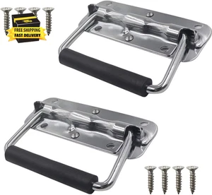 4.33Inch Spring Loaded Handle Stainless Steel Heavy Duty Handle for Toolbox Ches - Picture 1 of 5