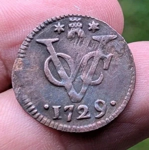 1729 Dutch Netherlands Voc LUCTOR et Emergo Duit EARLY DATE Cooper Coin_z413 - Picture 1 of 6