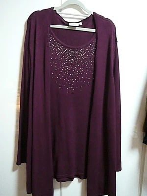 C1 C&A 2-in-1 Set Pulli Pullover Gr 52/54 bordeaux + Nieten silbrig fehlen z.T. - Bild 1 von 4