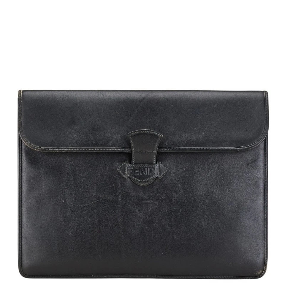 Bolso clutch FENDI segundo cuero negro para hombre GZl15zgr Foto 1 de 1