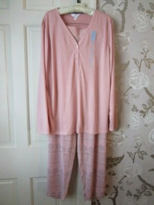 Charter Club Pink Snowflake 2-Pc Knit Pajamas PJs XXL Winter Fairisle Womens NEW - Image 1 of 4