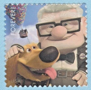 DISNEY DUG and CARL in UP SINGLE FOREVER STAMP Send a Hello 2011 UNUSED POSTAGE - Picture 1 of 1