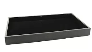 Large Black 1.5 Inch Deep Plastic Display Tray & Black Velvet Display Pad (1-2P) - Picture 1 of 1