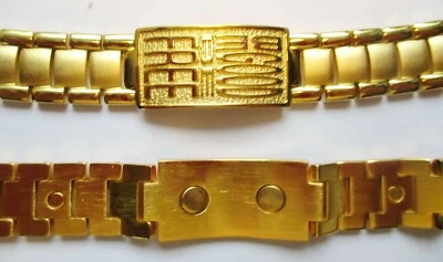 Herren-Magnet-Armband, vergoldet Dornenverschluss, Magnetarmband,  Magnetschmuck - Bild 1 von 4