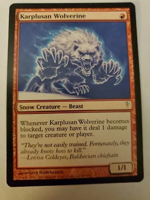 MTG Magic The Gathering Card Karplusan Wolverine Snow Creature Beast Red Coldsna - Image 1 of 2