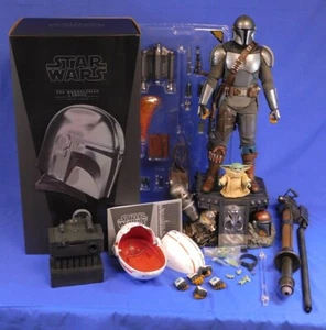 HOT TOYS QS017 STAR WARS MANDALORIAN & GROGU 1:4 DELUXE VERSION SIDESHOW EXCL. - Picture 1 of 12