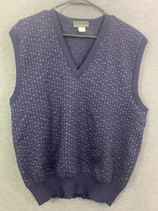 1980s Rare Vintage Abercrombie and Fitch Floral Virgin Wool Sweater Mens L - Picture 1 of 3
