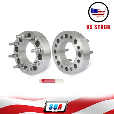 2Pc 2" 8x6.5 to 8x6.5 Wheel Spacers 14x1.5 Studs For Hummer H2 2003-2008 2009 - Image 1 of 4