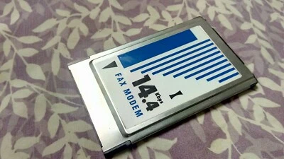 14.4 kbps fax modem pcmci FM-144c FAX/MODEM FCC ID# LNQ750814 - Image 1 of 2