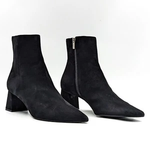 AGL Women Mimma Italian Fine Black Suede Dressy Office Pointy Boots 9.5US EUR40 - Picture 1 of 12