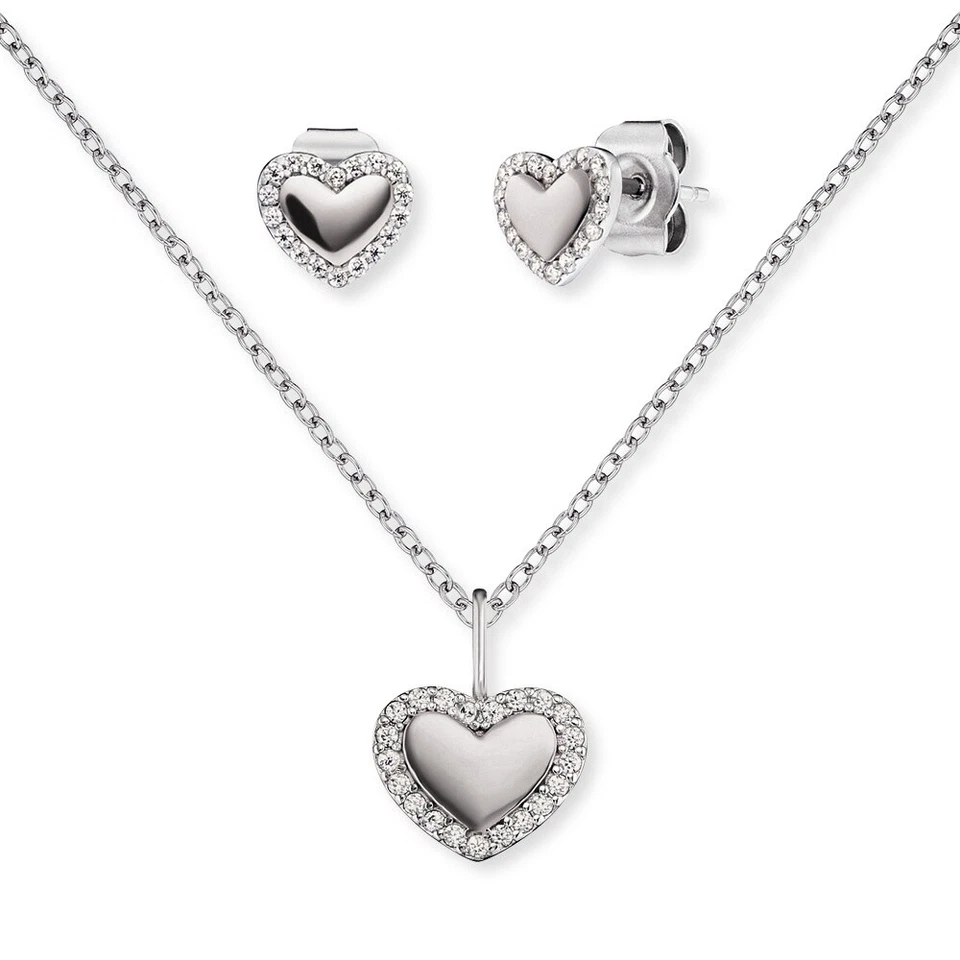 Engelsrufer Set ERMT-LILHEART3-ZI Halskette und Ohrstecker Sterling Silber synth