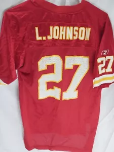 KANSAS CITY CHIEFS LARRY JOHNSON REEBOK ON FIELD JERSEY #27 SIZE YOUTH LARGE - Picture 1 of 7