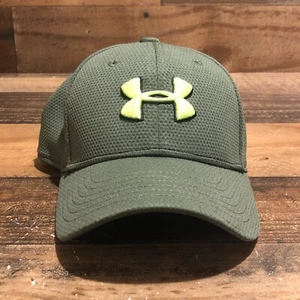 Under Armour Hat Fitted Cap YOUTH Extra Small Olive Green Neon Green XS Outdoor - Picture 1 of 10