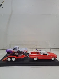 Tootsie Toy Die Cast Chevy El Camino w/Motorcycle & Ford F150 w/Jet Ski & Case - Picture 1 of 12