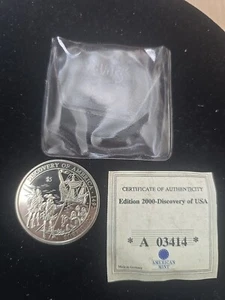 Liberia 5 Dollar 2000 - Columbus Discovery Americas 1492 Ship Proof - Picture 1 of 3