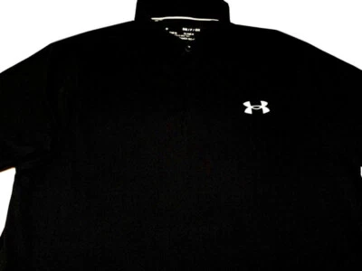 Under Armour Mens Pullover Knit Short Sleeve Polyester Black Polo Shirt Small S - Image 1 of 4