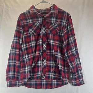 Cherokee Multicolor Plaid Long Sleeve Button Up Flannel Shirt Women's Size XL 16 - Picture 1 of 20