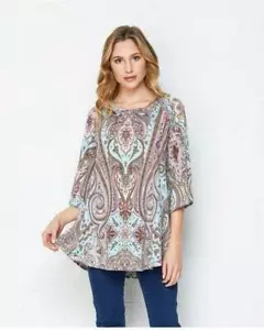 Top con estampado de salvia y coral Be Beautiful - Imagen 1 de 6