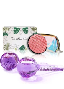 BreellaVera Ice Globes - Face Massager And Ice Roller Globe~ Purple~ New - Picture 1 of 9