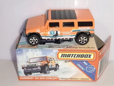 Matchbox Superfast Power Grab / MB 982 - Hummer H2 SUV - Orange - Marine Rescue  - Image 1 of 4