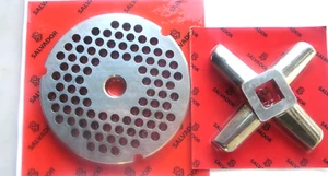 OUR BEST #32 x 1/4"  (6mm) Burger size Meat Grinder Plate & Heavy Duty Knife - Picture 1 of 4
