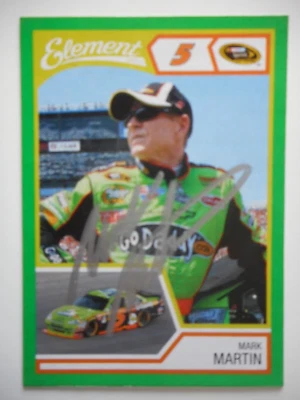 Mark Martin signed 2010 Wheels ELEMENT #5 GREEN BORDER Nascar Card #22 W/COA - Image 1 of 3