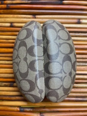 Coach Signature C Eyewear Case Womens Brown Hard Clamshell - Imagem 1 de 4