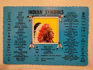 Vintage Postcard Indian Symbols and Their Meanings  - Picture 1 of 2