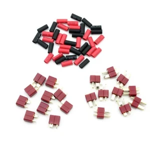 Hobbystar T-Plug (Deans Style) Verbinder mit Schrumpfschlauch, 10 SETS, Stecker USA - Bild 1 von 1