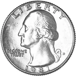 1981 D Washington Quarter Uncirculated US Mint - Picture 1 of 2