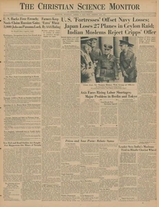April 6, 1942 WWII Original Birthday Int. Newspaper - INDIA BLAMEY CRIPPS CEYLON - Picture 1 of 2
