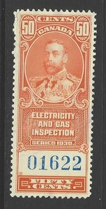 Bigjake: Canadá #FEG-1, 50 centavos inspección de electricidad y gas - ingresos - Imagen 1 de 2