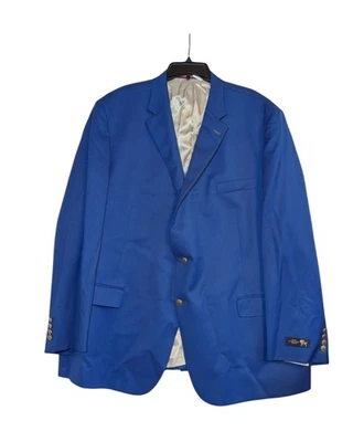 Chaqueta Blazer Hart Schaffner Marx Para Hombres Azul Real 56R Muesca Única Lapo Foto 1 de 4