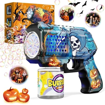 Kinder Halloween Seifenblasenpistole Bubble Gun mit 5000+ Blasen Party Geschenk - Bild 1 von 4
