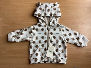 FENDI KIDS UNISEX HOODIE TEDDY BEAR PRINT 6 MONTHS WHITE BROWN RRP £330 AD - Picture 1 of 4