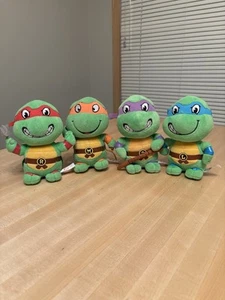 Peluche pupazzo Teenage Mutant Ninja Turtles Ty Beanie Babies 6" set completo 4 TMNT - Foto 1 di 11